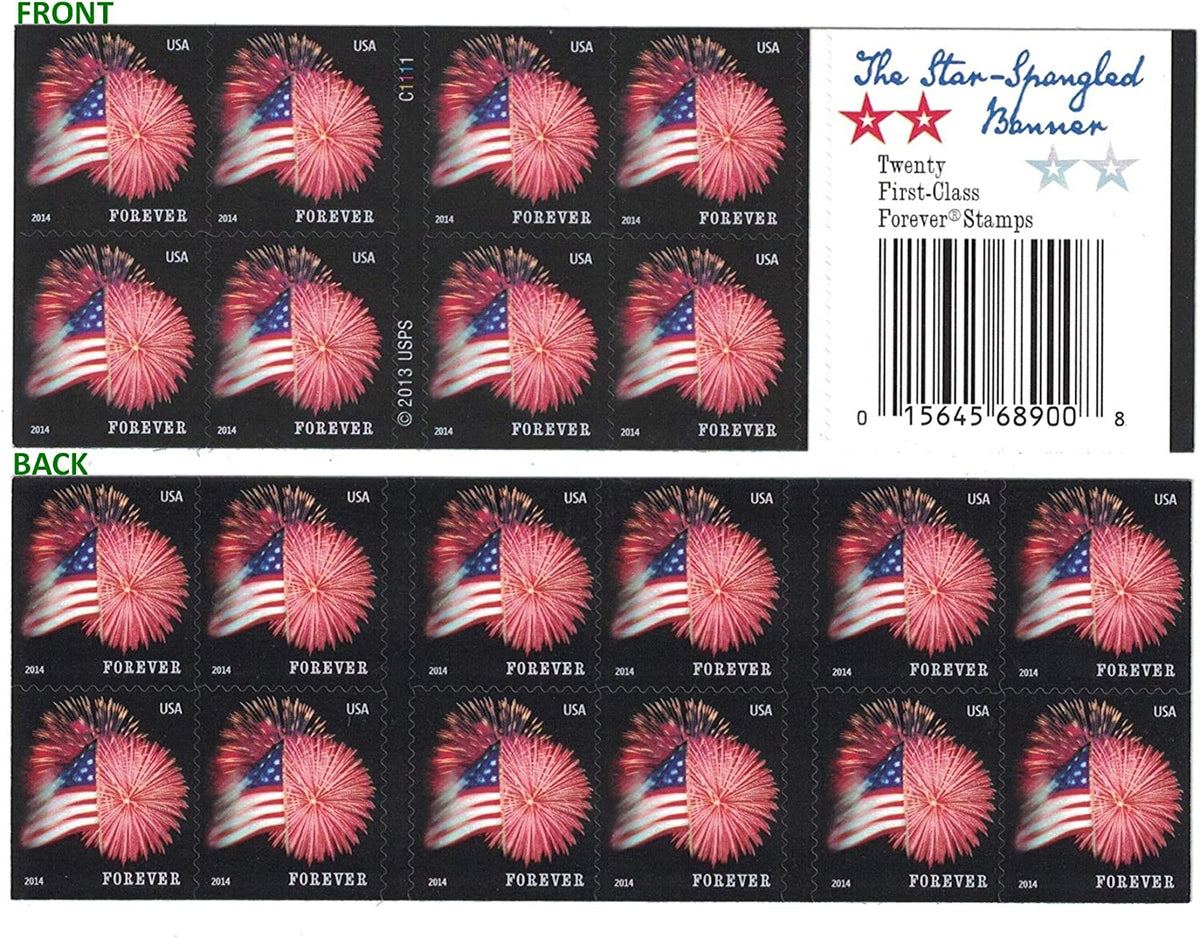 Star-Spangled Banner fireworks Forever stamp booklet