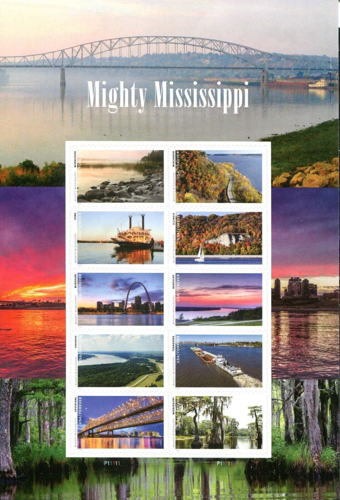 Mighty Mississippi Forever stamp sheet