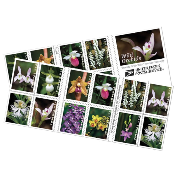 Wild Orchids Forever stamp booklet pane