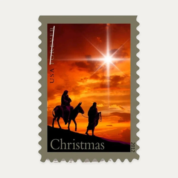 2012 Holy Family Forever stamp depicting Joseph, Mary and infant Jesus beneath a bright star