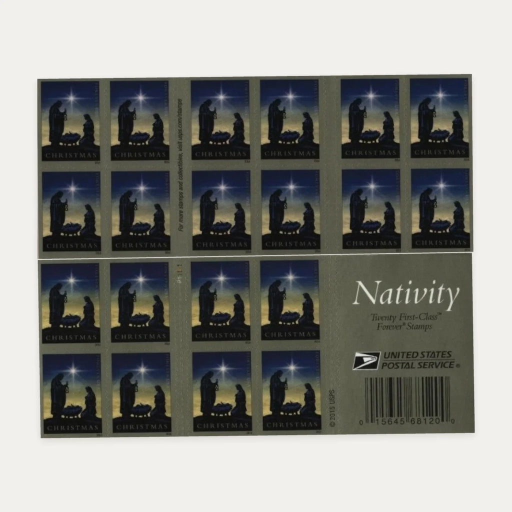 2016 Nativity stamp booklet front and back
