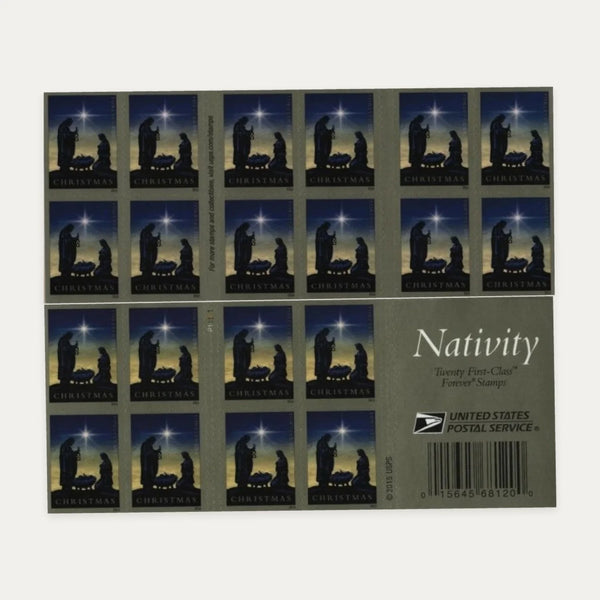 2016 Nativity stamp booklet front and back