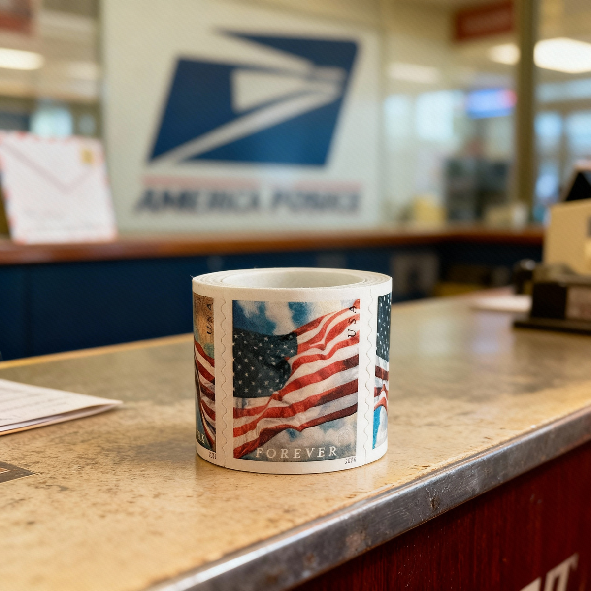 2024 U.S. Flag Forever stamp roll product view