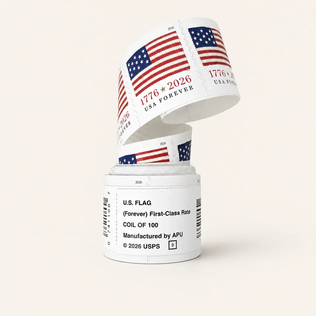 2026 U.S. Flag Rolls Forever postage stamps Main image