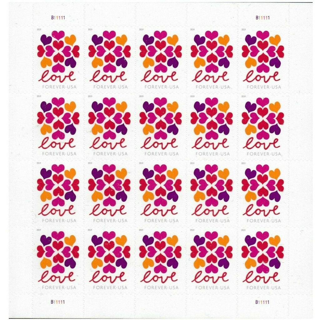 2019 Love Hearts Blossom Forever stamp sheet