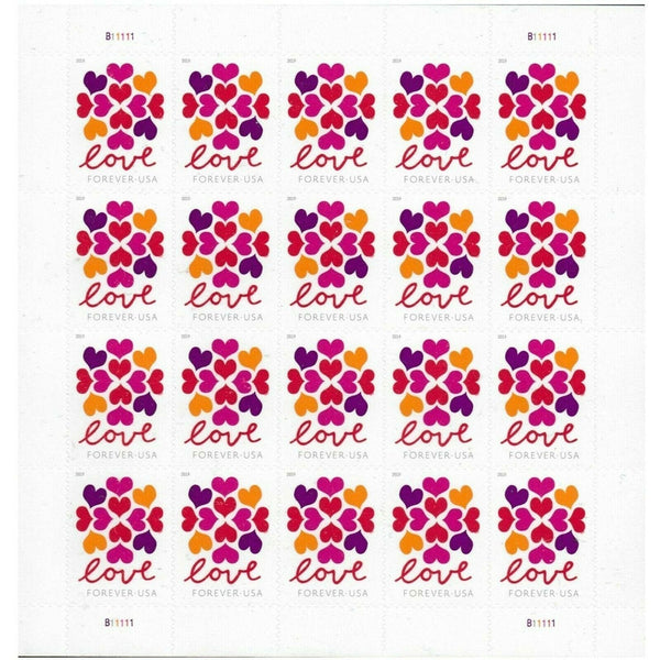 2019 Love Hearts Blossom Forever stamp sheet
