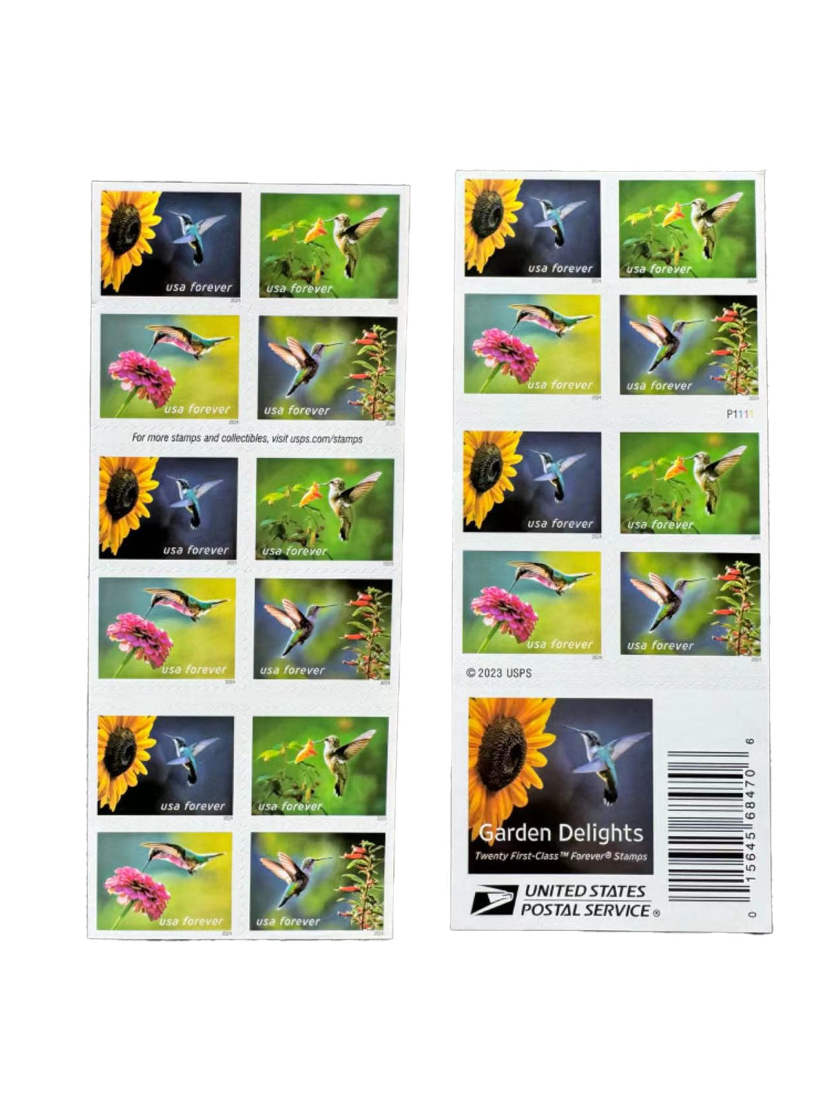 Garden Delights hummingbird Forever stamp booklet