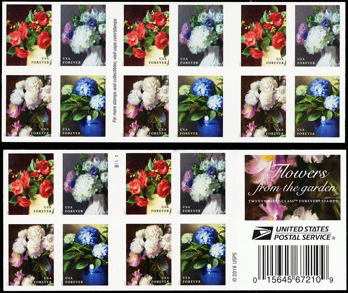 2016 Flowers from the Garden Forever stamp booklet and stamp sheets Main image