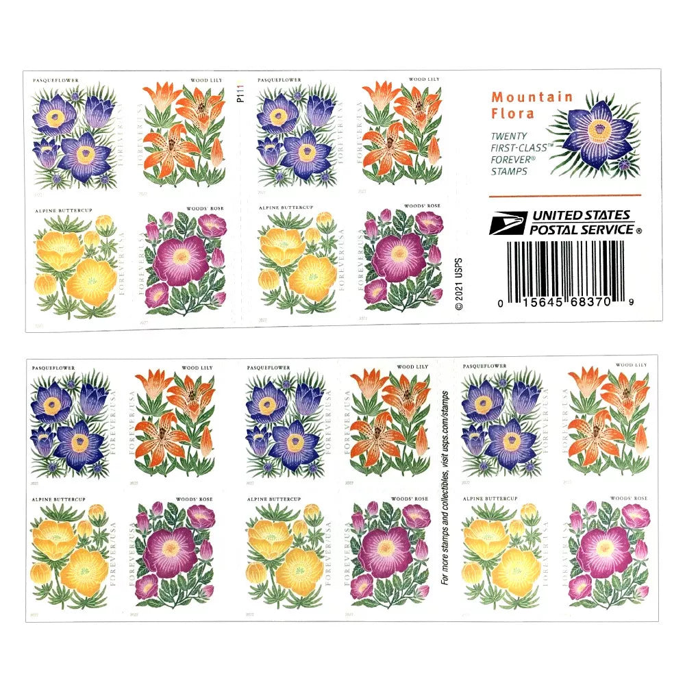 Mountain Flora Forever stamp sheet Main image