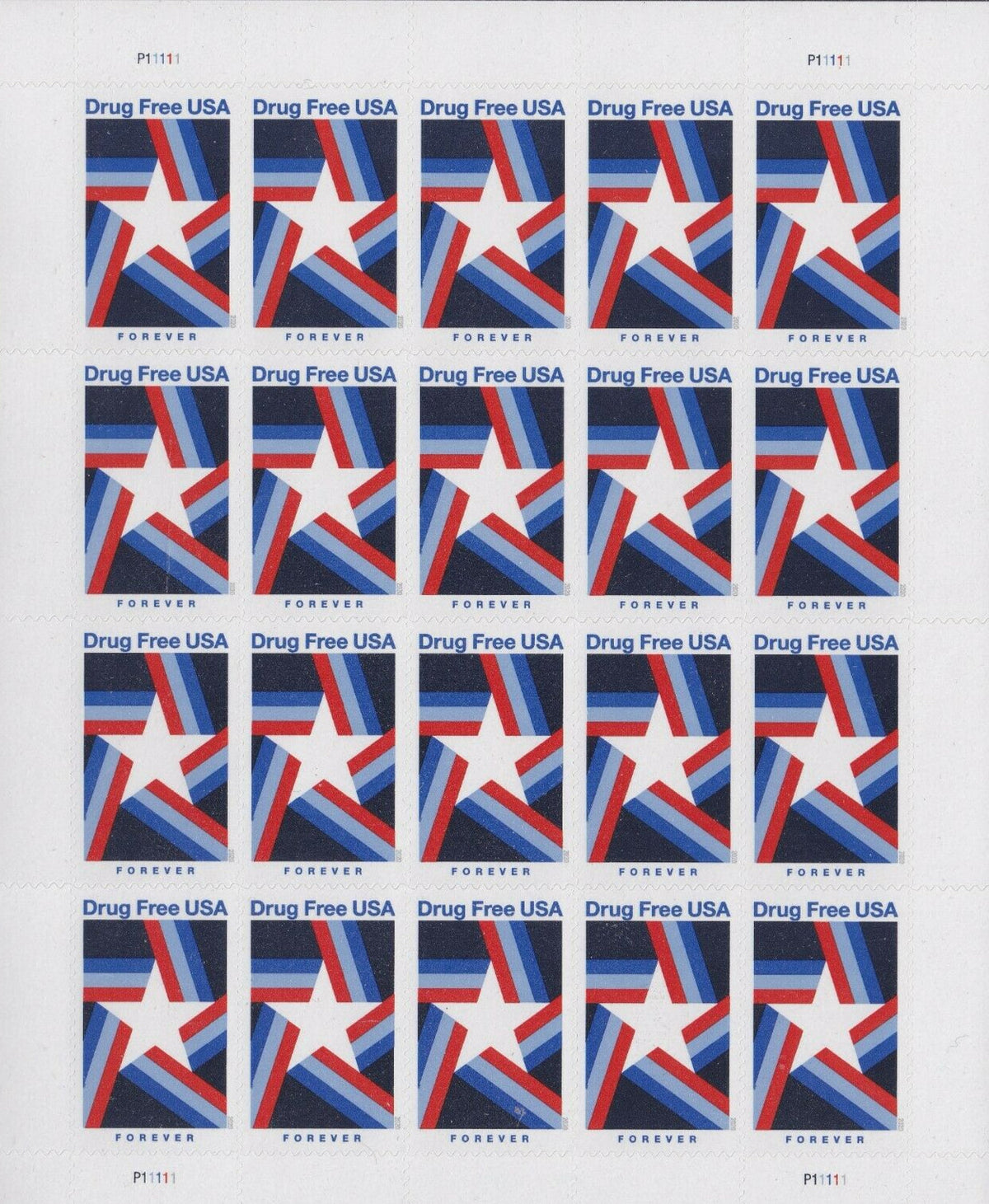 Drug Free Forever stamp sheet Main image