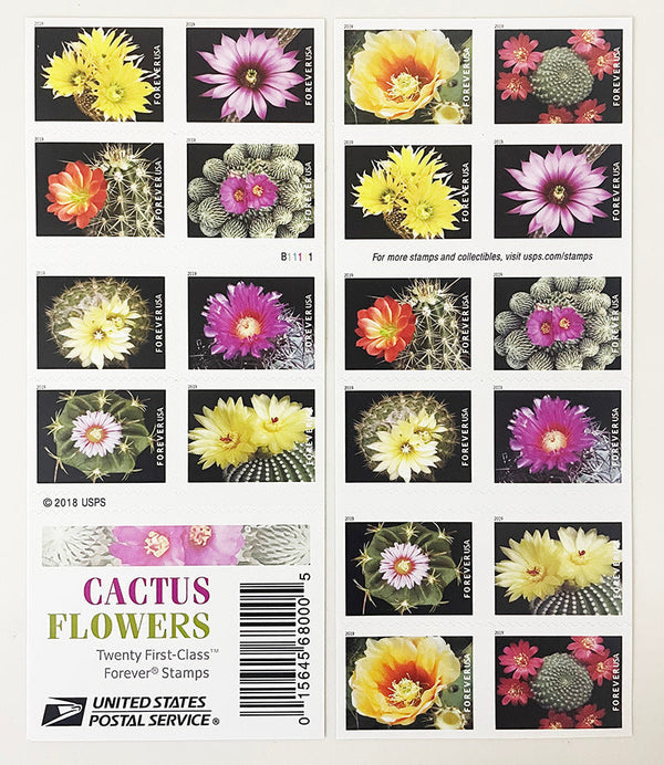 Cactus Flowers Forever stamp sheet