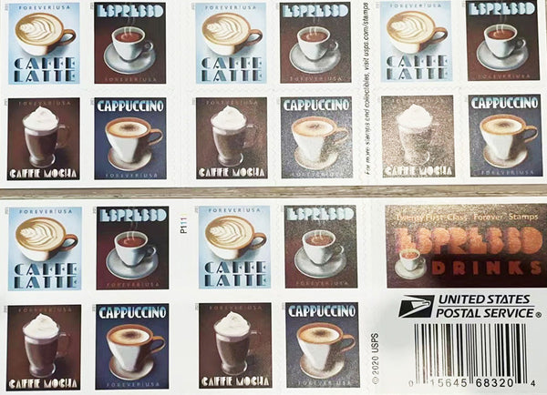 Espresso Drinks Forever stamp booklet