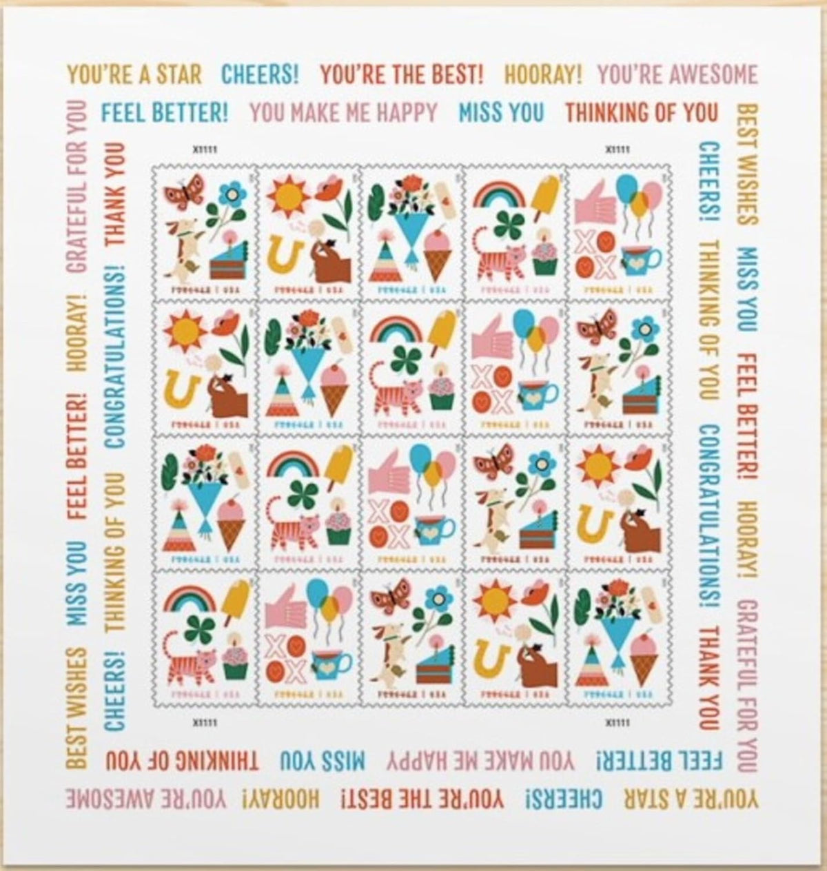 Thinking of You Forever stamp sheet Main image