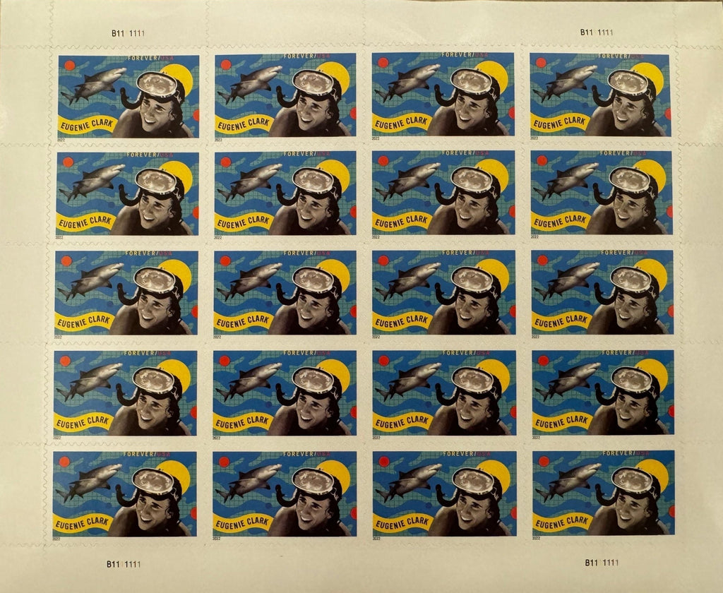 Eugenie Clark stamp booklet front and back