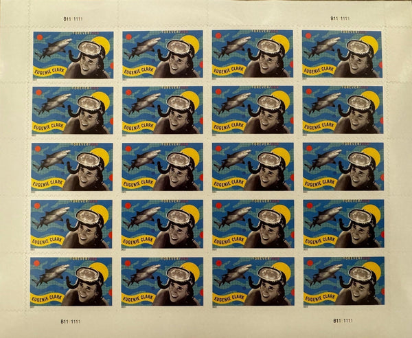 Eugenie Clark stamp booklet front and back