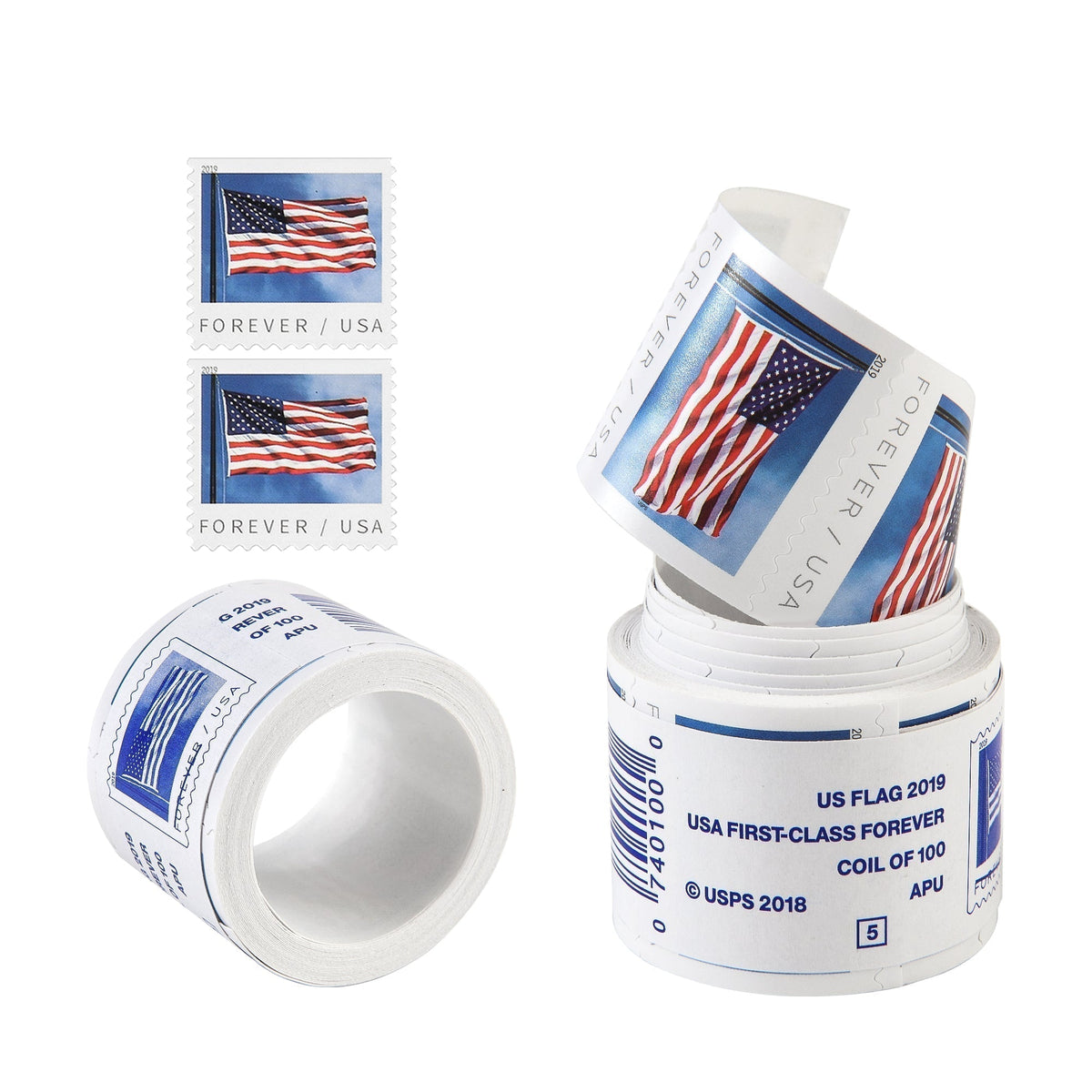 2019 U.S. Flag Forever stamp rolls and booklet Main image