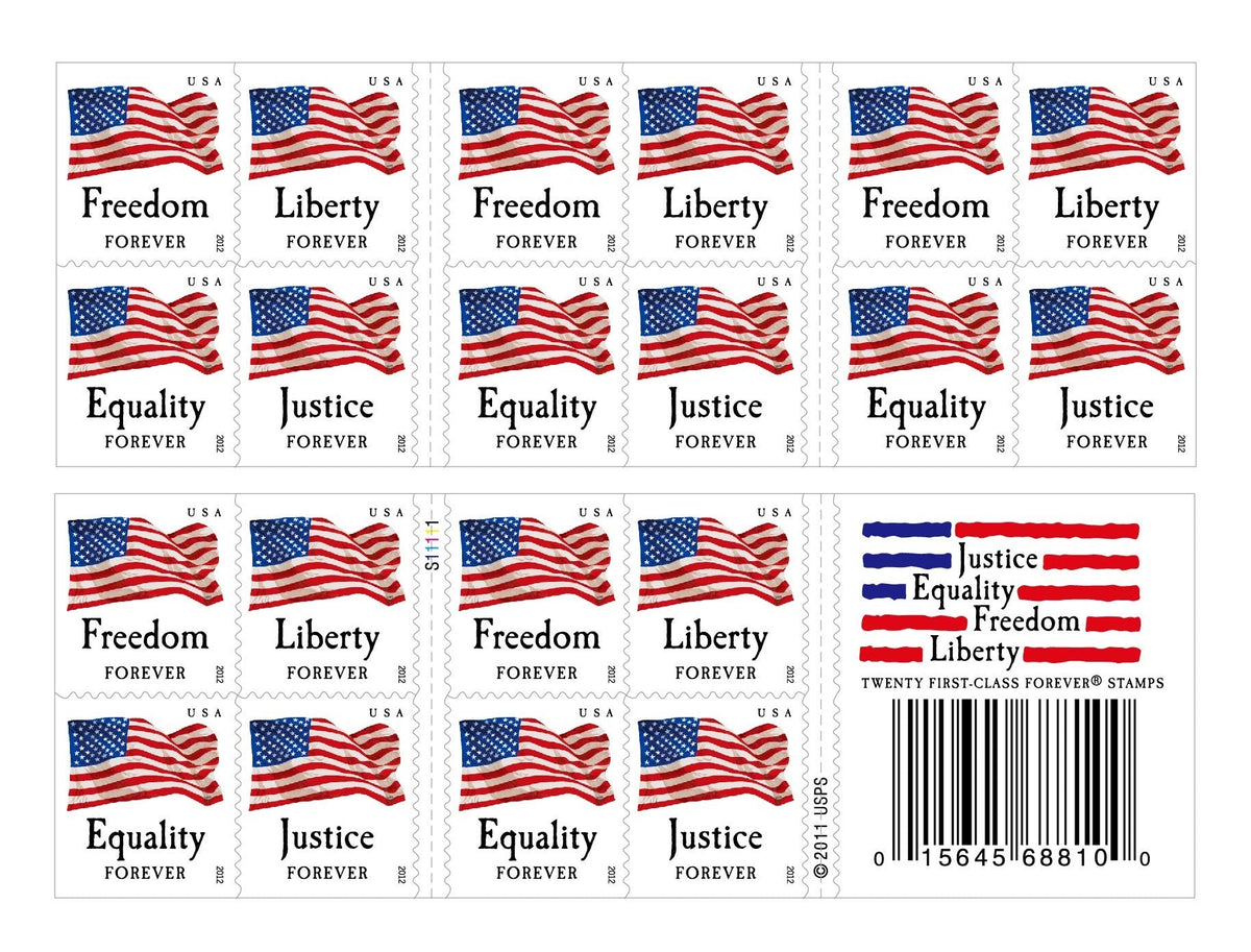 US Four Flags Forever postage stamps