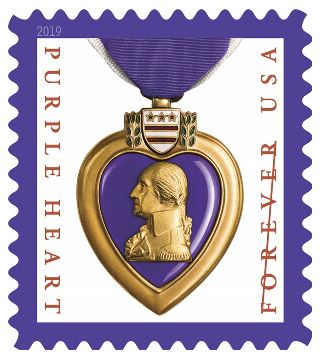 2019 Purple Heart Medal Forever stamp sheet Main image