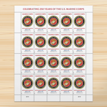 U.S. Marine Corps 250th stamp sheet Main image