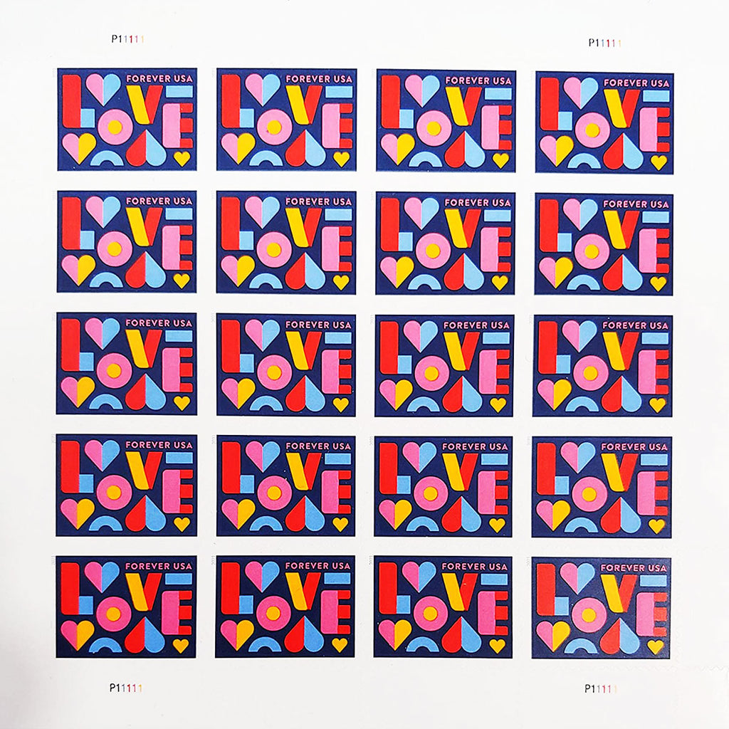 2021 Love Forever stamp sheet