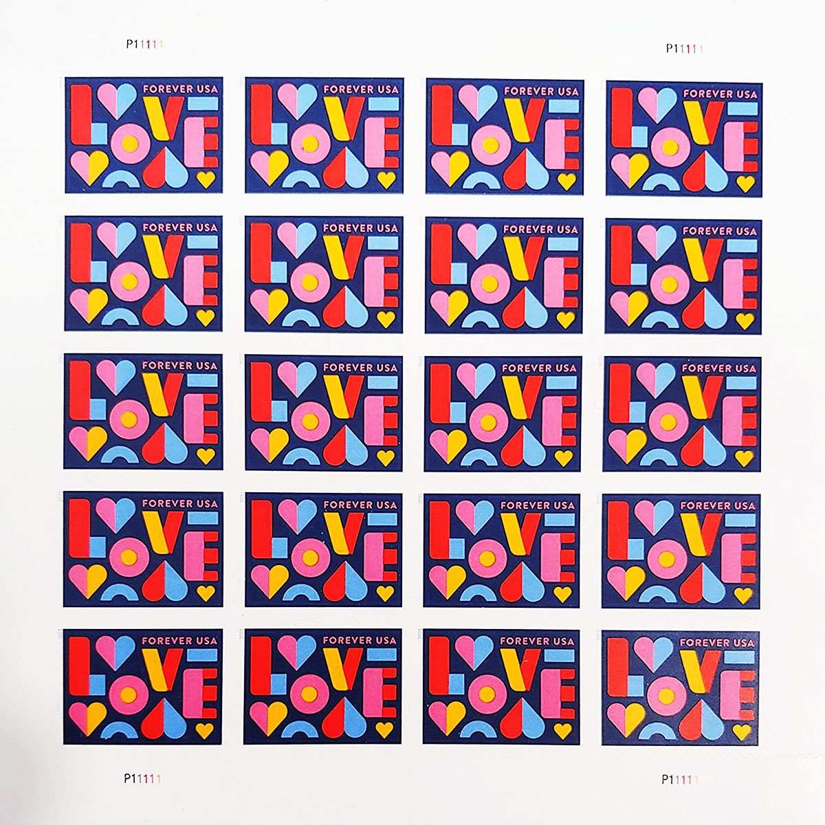 2021 Love Forever stamp sheet
