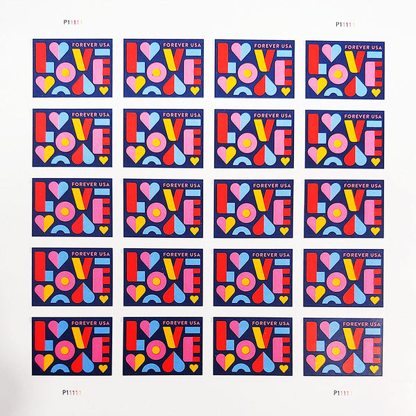 2021 Love Forever stamp sheet