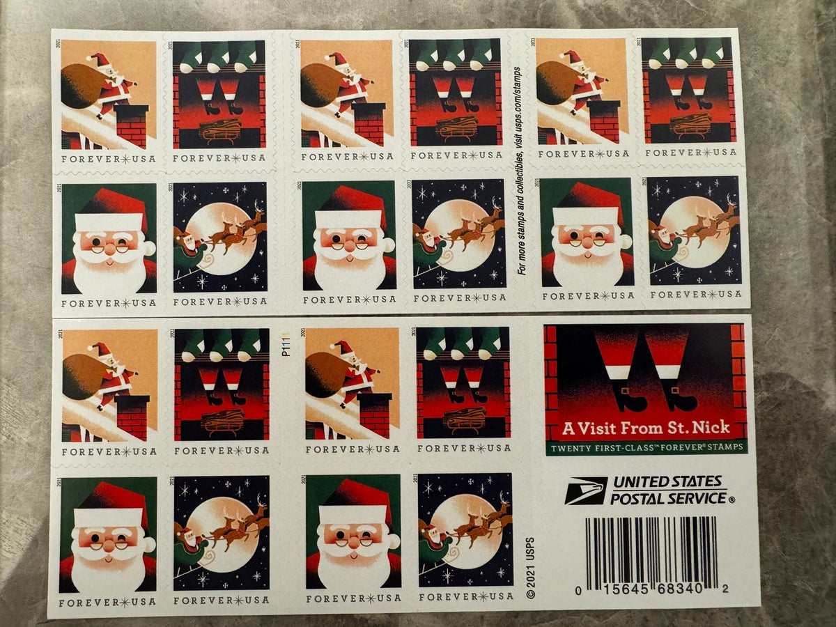 A Visit From St. Nick 2021 USPS Forever First Class Postage Stamps Secondary image